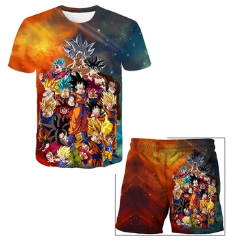 2021 Noi Vegeta Tricouri Și Pantaloni Scurți, Costume De Dragon Ball T Shirt Haine De Copii Anime Japonia Băieți Haine Pantaloni Copii Seturi De Îmbrăcăminte