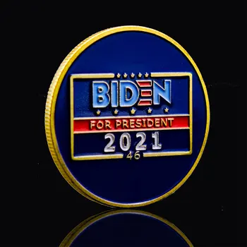 Aur, Argint Placat cu Statele Unite ale americii 2021 46-Președintele Biden Provocare Monede de Metal Creative Comemorative de Suveniruri Non-valută