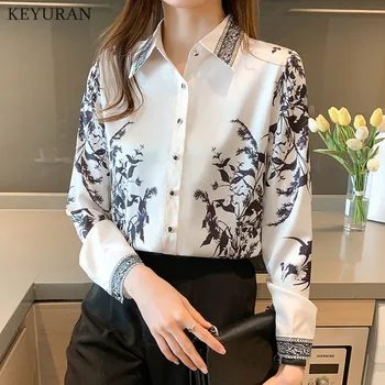 2021 Toamna Noua Camasa Femei Maneca Lunga Tricouri Fashion Casual Bluza Plus Dimensiune Primăvară Șifon Bluze Topuri Largi Blusas Mujer