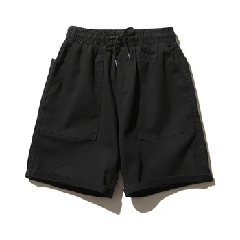 Barbati Casual pantaloni Scurți de Marfă de Vară 2021 Nou Stil Hong Kong Uri la Modă Simplu Drept de Bumbac Vrac Cinci puncte Pantaloni Sudoare