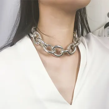 Lanțul De La Gât Gros Lanțuri Masive Cravată Grunge Fata Colierele Goth Bijuterii Kpop Estetica Decoratiuni Pentru Fete Accesorii