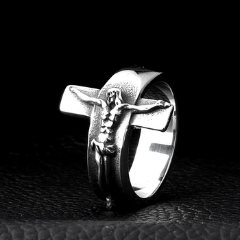Din oțel inoxidabil Isus runda inel accesorii pentru femei inel