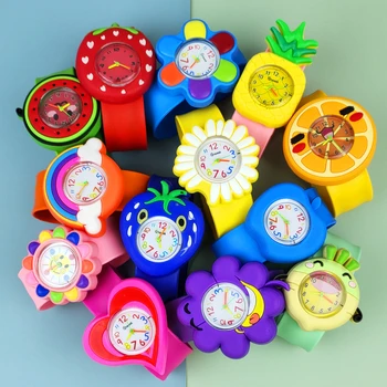 Jucărie pentru copii Curcubeu Ceas 3D Fructe de Plante Copii Ceasuri Copii Timp de Studiu Ceas Ceas pentru Fete Baieti Cadouri de Craciun, ceasuri Copil