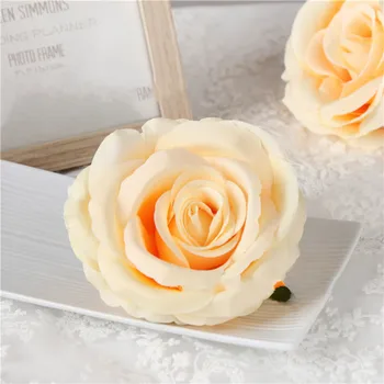 De înaltă Calitate Flori Artificiale Cap 9cm Retro Rose Capete de Flori de Mătase Nunta Arc Drum Duce Flori Petrecere de Craciun Decor