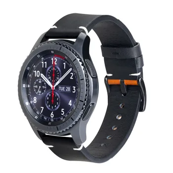 20/22mm Bandă de Piele pentru Samsung Galaxy Watch 3/45mm/41mm/active 2 Viteze S3 Frontieră/S2/Sport bratara Huawei watch GT/2/2e Curea