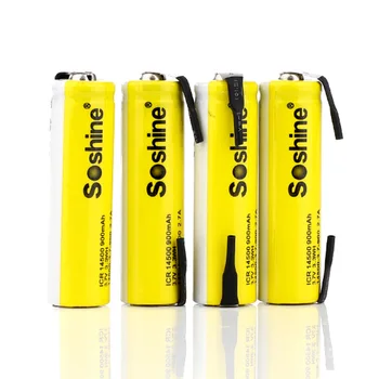 4buc SOSHINE LI-ION 14500 AA 900MAH 3.7 V MARE SCURGERE baterie reîncărcabilă cu tab sudare baterie + baterie Cutie de Depozitare