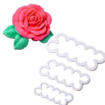 2020 Nou 3pcs/set Plastic 3D Floare Trandafir Cookie Cutter Mucegai Biscuit Sugarcraft Fondant de Copt Tort Filtru de Tort de Decorare