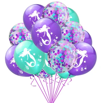 1 Set Sirena Tema De Desene Animate Baloane Balon Folie Happy Birthday Banner Fetita Roz Aer Baloes Petrecerea De Ziua Decor Jucărie Pentru Copii