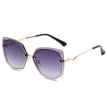 Poligon Cadru Metalic ochelari de Soare pentru Femei Brand Designer de Moda Gradient de Ochelari de Soare Femei UV400 Epocă oculos de sol