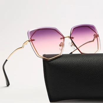 Poligon Cadru Metalic ochelari de Soare pentru Femei Brand Designer de Moda Gradient de Ochelari de Soare Femei UV400 Epocă oculos de sol