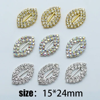 10buc 15*24mm în formă de diamant slider panglică strălucitoare stras bijuterii DIY accesorii de nunta de decorare costum pălărie înfrumusețarea