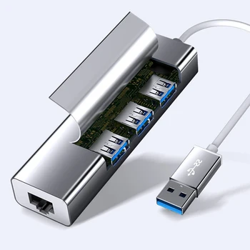 USB Ethernet Hub USB La RJ45 Lan placa de Retea 10/100 Mbps Ethernet Adaptor Pentru IOS Laptop PC cu Windows USB Hub