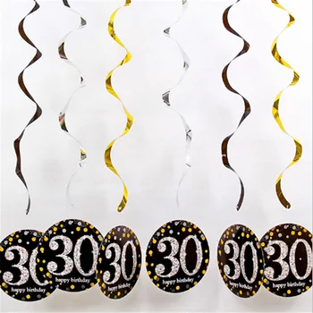 Petrecerea burlacilor 30 40 50 60 70 80 de Ani la mulți ani Decor Spirală Ghirlanda Petrecere Decoratiuni si accesorii pentru aranjamente