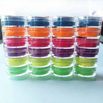 6colors/set Neon Pigment de Unghii Sclipici Pulbere Praf 2g Gradient 3D Ombre Pigmenți Manichiura Unghii, Decoratiuni de Arta