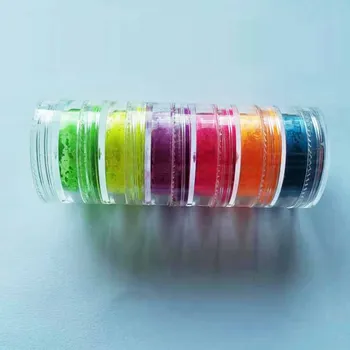 6colors/set Neon Pigment de Unghii Sclipici Pulbere Praf 2g Gradient 3D Ombre Pigmenți Manichiura Unghii, Decoratiuni de Arta