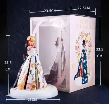 26cm Anime Fate / stay Night Sabie Kimono Alb Rochie PVC figurina de colectie Model de Jucării pentru Copii, Cadou de Ziua de nastere