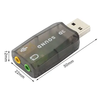 Card de Sunet extern USB Adaptor Audio 5.1 virtual 3D USB la 3.5 mm microfon Difuzor căști Interfata Pentru PC Laptop Adaptor