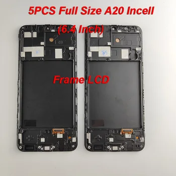 5 Buc/lot Full Size A20 LCD Pentru Samsung A20 A205 Display LCD Touch Screen Digitizer For Samsung A20 Rama Display