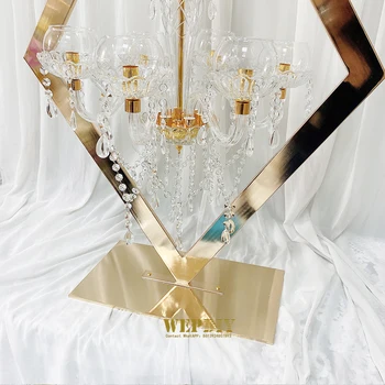 Decor de nunta din fier forjat placare candelabru de cristal ceremonia de pavilion decor candelabru nunta recuzită consumabile