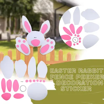 Easter Rabbit Bunny Ușa Gard Peeker Decorare Autocolant DIY Home Garden Pâsle Tesatura Ornamente de Vacanță Curte Accesorii FN60