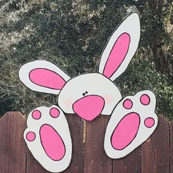 Easter Rabbit Bunny Ușa Gard Peeker Decorare Autocolant DIY Home Garden Pâsle Tesatura Ornamente de Vacanță Curte Accesorii FN60