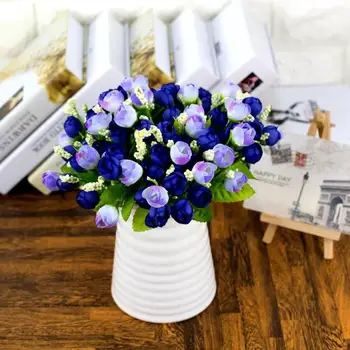 1Bouquet 15 Capete de Flori Artificiale Bujor Ceai a Crescut de Vară Mătase Flori False pentru DIY Living Home Garden Petrecere de Nunta Decor