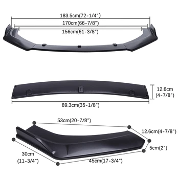 Universal 1.71 m de Masina din Fata Bumber Spoiler Disffuser Splitter Protector Pentru mazda 3 Pentru Peugeot 206 Pentru BMW Pentru Audi Negru