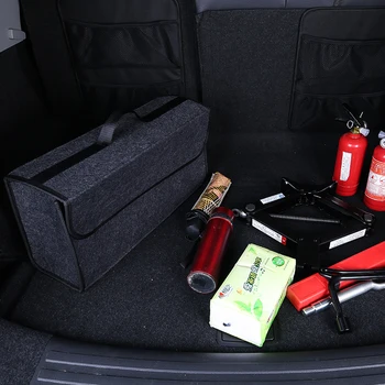 Portabil Pliabil Portbagaj Organizator Simțit Pânză Cutie De Depozitare Caz Interior Auto Arimare Curatare Recipient Saci