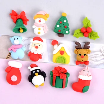 30 Buc Mini Crăciun Serie de Rășină Kawaii Scrapbooking Accesorii Cabochons pentru lucru Manual DIY Meșteșug Consumabile Ornamente
