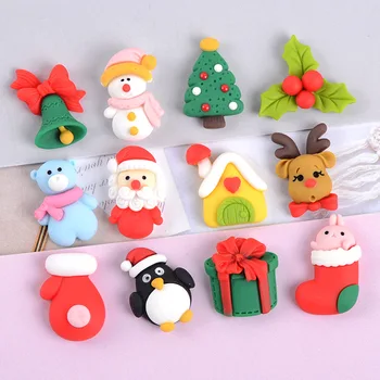 30 Buc Mini Crăciun Serie de Rășină Kawaii Scrapbooking Accesorii Cabochons pentru lucru Manual DIY Meșteșug Consumabile Ornamente