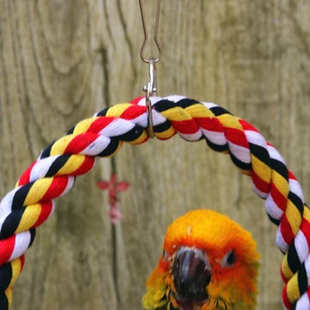 Noutatea Pasăre Jucărie De Înaltă Calitate Papagal Inele Jucării Rotund Cerc Pasăre Alpinism Jucărie Amuzant Produse Pentru Animale De Companie Leagăn Frânghie Pasăre Consumabile