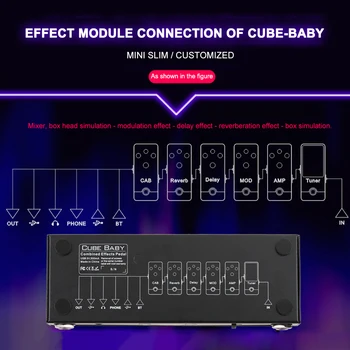 CUB COPII Multi Efecte Pedala de Delay Chorus, Phaser, Reverb Chitara, Accesorii Chitara Multi-Efect Efecte Audio Alimentat de la Baterie
