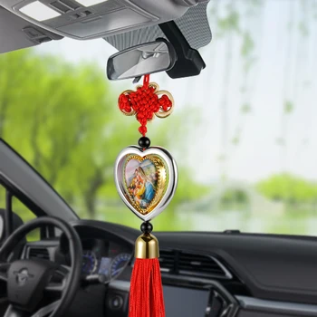 Masina Pandantiv Isus Cruce Fecioara Maria Imagine Agățat Ornament Creștin Automobile Decor Interior Suspensie Accesoriile
