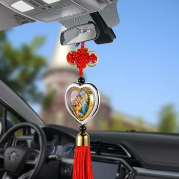Masina Pandantiv Isus Cruce Fecioara Maria Imagine Agățat Ornament Creștin Automobile Decor Interior Suspensie Accesoriile