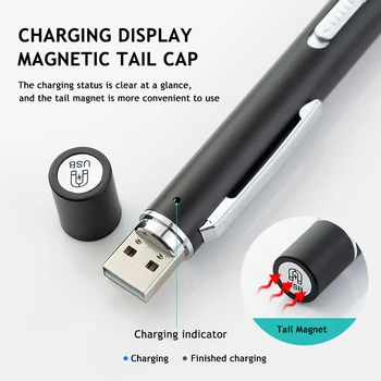 Mini Lanterna LED-uri cu Coada Magnet USB Reîncărcabilă Lanterna Rece Alb + Galben Medicale Pen Lumini de Felinar Portabil