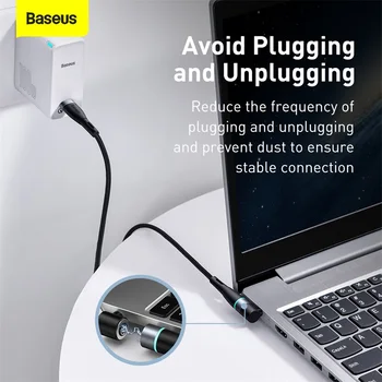 Baseus 100W USB C a DC Cablu de Alimentare USB-C la C Rundă de 1,7 mm Alimentare Încărcător Rapid de Cablu Pentru Laptop Lenovo