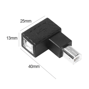 USB 2.0 Tip B de sex Masculin la Feminin Extensie Adaptor în Unghi Drept pentru Imprimanta Scanner de 90 de Grade Plug Converter