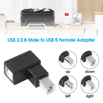 USB 2.0 Tip B de sex Masculin la Feminin Extensie Adaptor în Unghi Drept pentru Imprimanta Scanner de 90 de Grade Plug Converter