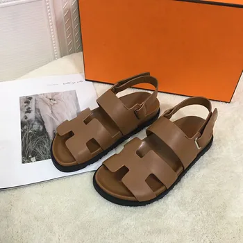 2021 Nou Brand Doamnelor Din Piele De Vară Papuci Doamnelor Doamnelor Sandale Pantofi Plat De Înaltă Calitate În Aer Liber, Plajă Moale Doamnelor Pantofi