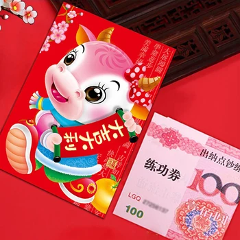 6PCS de Anul Nou De La Boul Roșu Chinezesc Plic Festivalul de Primăvară Hongbao Pentru Noroc de Bani/ Bani Cadou Pentru Copii, mult Noroc Și Sănătate