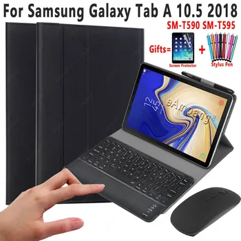 Samsung Tastatura Touchpad-ul din Piele de Caz cu Mouse-ul Wireless Pentru Samsung Galaxy Tab s 10.5 2018 SM-T590 SM-T595 Șoareci fără Fir