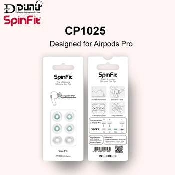 Spinfit CP1025 Înlocuire Silicon Casti dop Auricular Conceput pentru Airpods Pro 1card cu 4 sfaturi de 2 adaptoare vs xiaomi bluedio