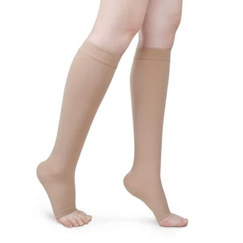 Elastic Deget de la picior Deschis Genunchi Ridicat Ciorapi de Vițel Ciorapi de Compresie Varicelor Tratarea Modelarea Absolvit Presiune Ciorapi S-XL