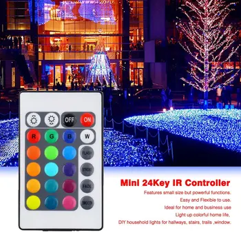 Universală cu Infraroșu Mini 24 Cheie IR Remote Controller Wireless Pentru 3528 5050 RGB LED Strip Holuri Scari Petrecere Acasă