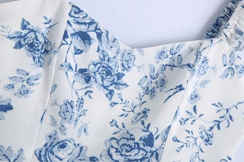 HWLZLTZHT Topuri Femeile Alb, Print Floral Crop Top Femeie Bluze de Vară 2021 Vintage Curea Backless Doamnelor de Sus Tunici Tricouri
