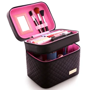 Femeile sac de cosmetice portabil multi-strat de stocare de caz instrument articole de toaletă geanta de călătorie sac de cosmetice farduri