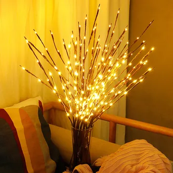 20 Becuri LED Ramura Salcie Lampa Florale Lumina de Noapte Vaza Florale, Lumini, Acasă de Crăciun Petrecere Decoratiuni de Gradina