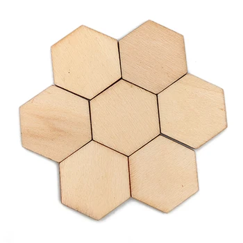 5pcs 80mm 90mm Hexagon Model din Lemn Natural Scrapbooking Carft pentru Acasă Decorare Diy Artizanat lucrate Manual