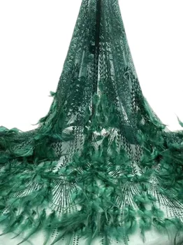 New sosire rochie de mireasa Dantela Tesatura Appliqued Cu Pene de Proiectare 3d de Înaltă Calitate material Moale, frumos franceză Dantela Tesatura