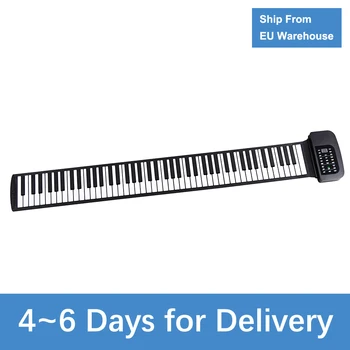 Pliabil Tastatura Mână de rulare Pian Portabil 88 de Taste din Silicon Flexibil Rola de Pian cu Baterie Sustine Pedala tastatură de pian